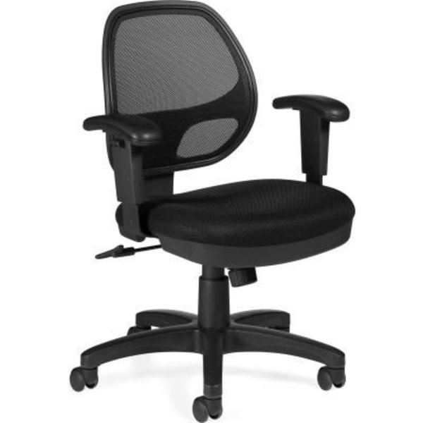 Gec Offices To Go‚Ñ¢ Mesh Back Task Chair with Arms - Fabric - Black OTG11647B
